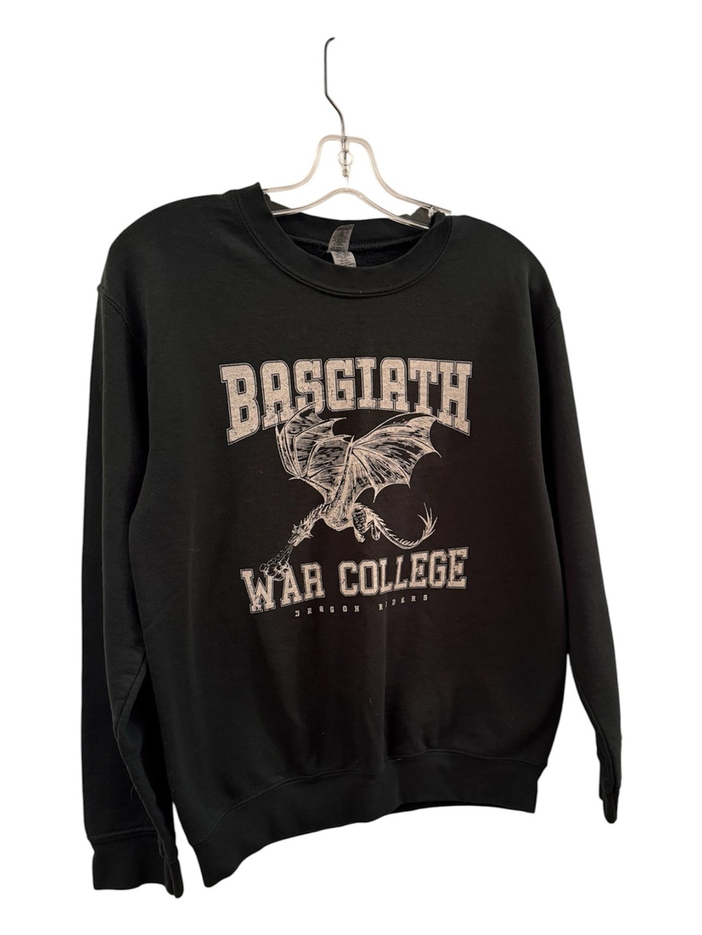 Dark Green Fourth Wing  'Basgiath War College' Graphic Crewneck Sweatshirt